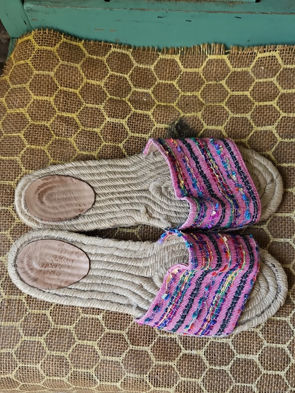 J. Crew Valencia Multicolor Fabric Slide Espadrilles - Picture 2 of 4